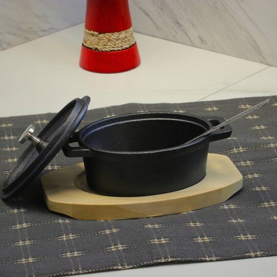 Gibson Home® Campton 0.35qt. Oval Cast Iron Dutch Oven with Base